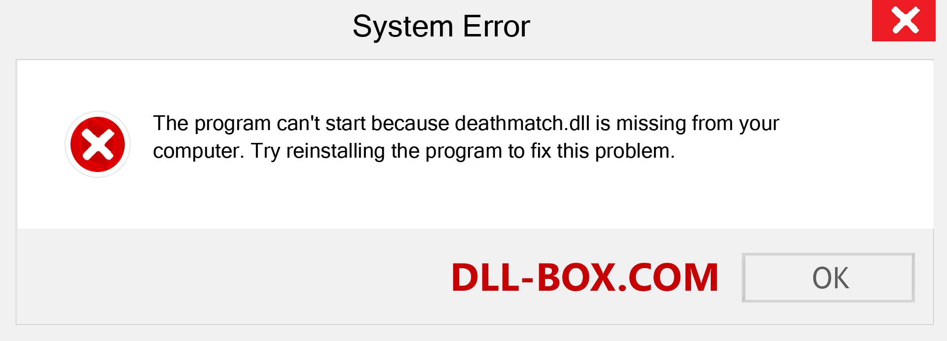  deathmatch.dll file is missing?. Download for Windows 7, 8, 10 - Fix  deathmatch dll Missing Error on Windows, photos, images